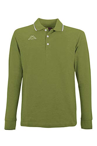 Kappa Polo Herren Langarmshirt aus 100% Piqué-Baumwolle mit 200 g/m², Grün Large von Kappa