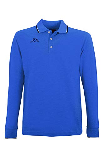 Kappa Polo Herren Langarmshirt aus 100% Piqué-Baumwolle mit 200 g/m², Türkis Large von Kappa