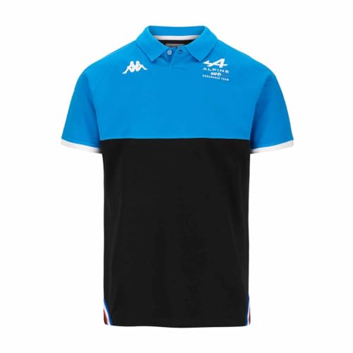 Kappa - Poloshirt Angatend BWT Alpine F1 Team 2023 schwarz für Herren, Schwarz, Blau, Weiß, 58 von Kappa