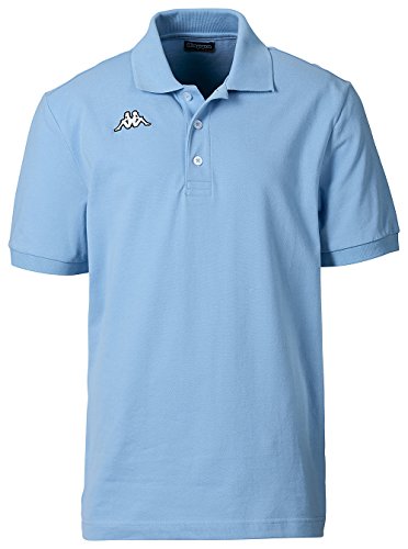 Kappa Poloshirt Kurzarm, sportlich Elegantes Polo für Herren, Polohemd aus 100% Baumwolle, Herrenbekleidung, hellblau, Gr. L von Kappa