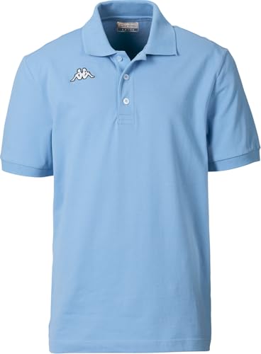 Kappa Poloshirt Kurzarm, sportlich Elegantes Polo für Herren, Polohemd aus 100% Baumwolle, Herrenbekleidung, hellblau, Gr. M von Kappa