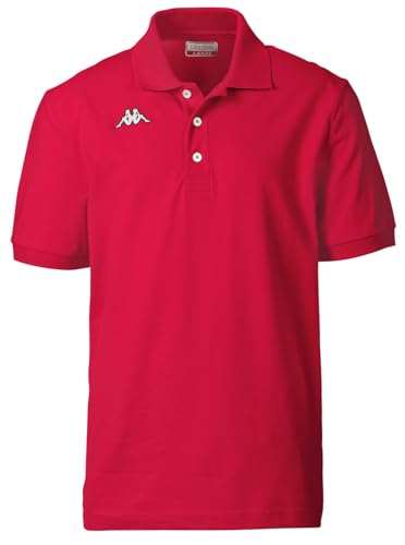 Kappa Poloshirt Kurzarm, sportlich Elegantes Polo für Herren, Polohemd aus 100% Baumwolle, Herrenbekleidung, rot, Gr. 3XL von Kappa