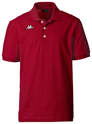 Kappa Poloshirt Kurzarm, sportlich Elegantes Polo für Herren, Polohemd aus 100% Baumwolle, Herrenbekleidung, rot, Gr. L von Kappa