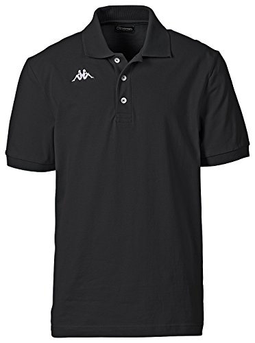 Kappa Poloshirt Kurzarm, sportlich Elegantes Polo für Herren, Polohemd aus 100% Baumwolle, Herrenbekleidung, schwarz, Gr. XXL von Kappa