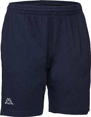 Kappa Shorts für Damen und Herren, lässige Sportshorts mit Taschen, Kurze Hose aus Baumwolle, angenehmer Stretchbund, Dunkelblau, Gr. XL von Kappa