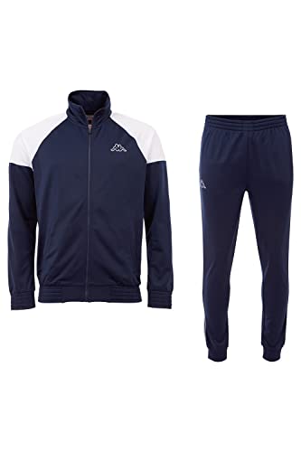 Kappa Trainingsanzug ULFINNO I Freizeitanzug für Herren I Cooler Zweiteiler für Freizeit, Sport, Fitness-Studio, Home Office & Fußball I Trainingsjacke & Sporthose aus 100% Polyester I L, blau von Kappa