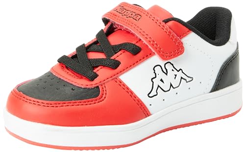 Kappa Unisex Baby Malone Low-top, weiß schwarz rot, 24 EU von Kappa