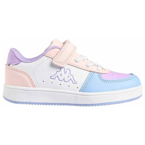 Kappa Unisex Baby Malone Sneaker, Weiß, Rosa, Blau, 24 EU von Kappa