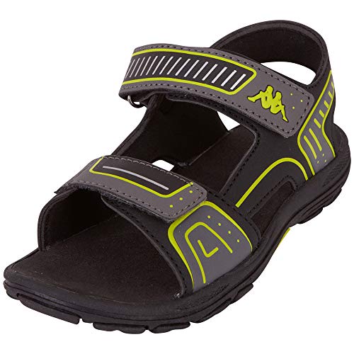 Kappa Unisex Kinder Paxos K Slipper, 1133 Black Lime, 25 EU von Kappa