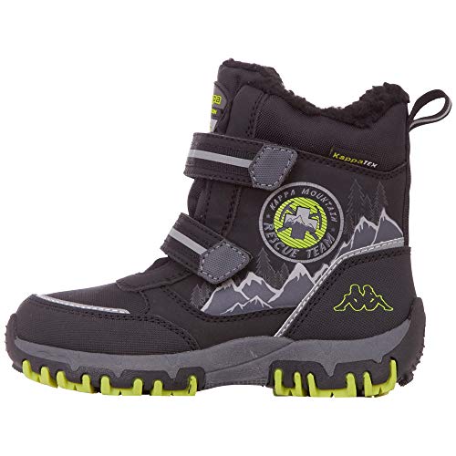 Kappa Unisex-Kinder RESCUE TEX KIDS Klassische Stiefel, Schwarz (1133 Black/Lime), 25 EU von Kappa