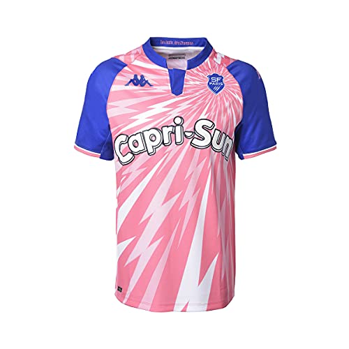 Kappa Unisex Kombat Home Stade Français Paris Shirt, Rosa, Blau, Weiß, XL von Kappa