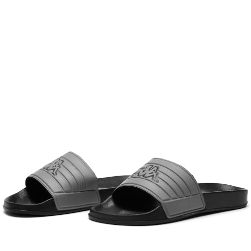 Kappa Unisex Logo Sarty Schiebe-Sandalen, Schwarz Grau Bise, 45 EU von Kappa