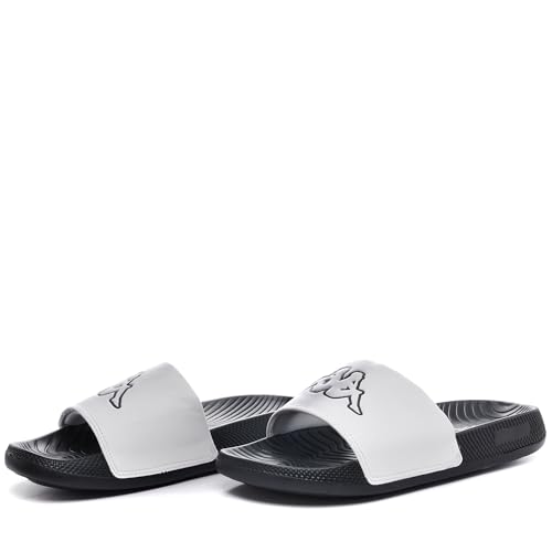 Kappa Unisex Logo Steeve Schiebe-Sandalen, Weiß Schwarz, 45 EU Kappa Unisex Logo Steeve Schiebe-Sandalen, Weiß Schwarz, 45 EU von Kappa