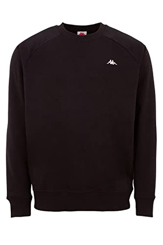 Kappa VAUKE Unisex Sweatshirt I Pullover Herren aus Baumwolle I Basic für Sport und Freizeit I Sweater für Frauen & Männer I Pulli in Größe L, schwarz von Kappa