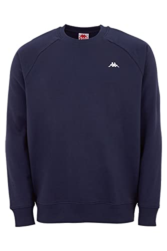 Kappa VAUKE Unisex Sweatshirt I Pullover Herren aus Baumwolle I Basic für Sport und Freizeit I Sweater für Frauen & Männer I Pulli in Größe M, blau von Kappa