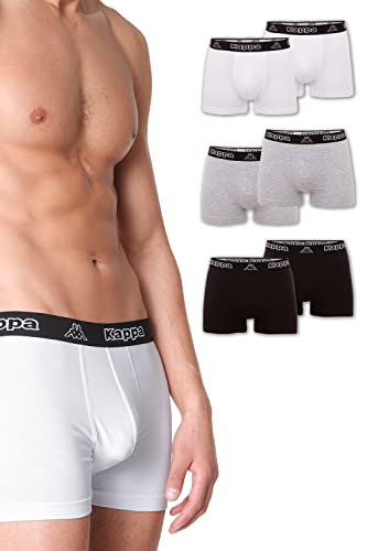 Kappa Enge Boxershorts 6er Pack VINESTA I Retro Pants für Männer aus Baumwolle I reißfeste & atmungsaktive Herren Unterhosen I Boxer im Vorteilspack als Sport-Unterwäsche, Mehrfarbig XL von Kappa