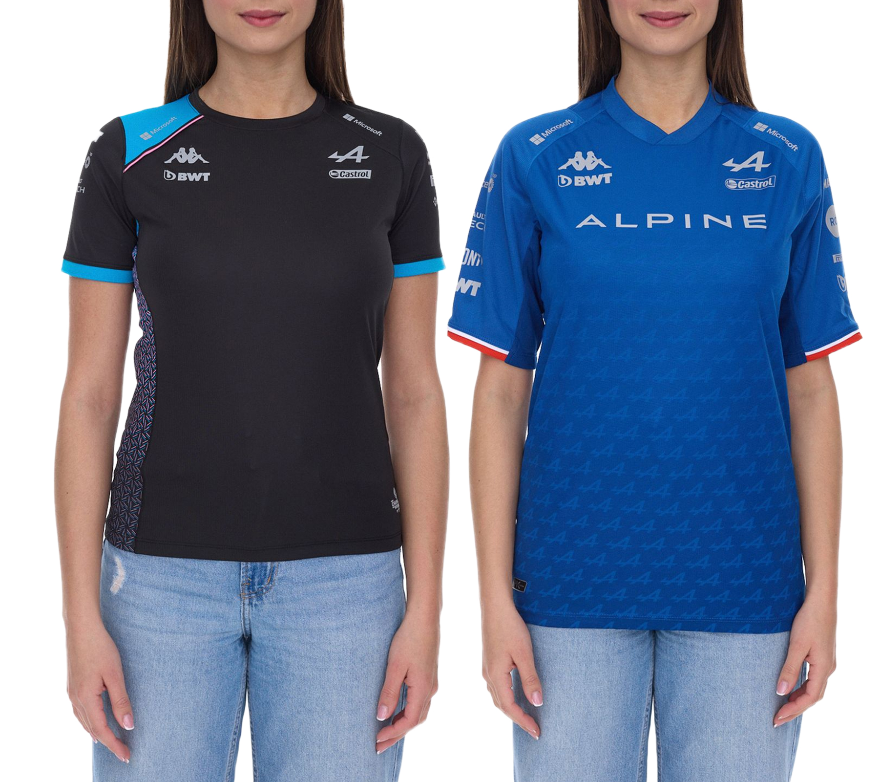 Kappa X ALPINE Formel 1 F1 Ocon Damen Sport-Trikot mit V-Ausschnitt oder T-Shirt mit HYDRO WAY PROTECTION-Technologie Alltags-Shirt Kurzarm-Shirt 351883W-351G58W Blau oder Schwarz Kappa X ALPINE Formel 1 F1 Ocon Damen Sport-Trikot mit V-Ausschnitt oder T-Shirt mit HYDRO WAY PROTECTION-Technologie Alltags-Shirt Kurzarm-Shirt 351883W-351G58W Blau oder Schwarz von Kappa