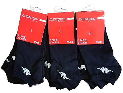 Kappa Herren-Socken, Sport, Technik, Mode und Komfort – verschiedene Modelle mit Fotos je nach Verfügbarkeit, Packung mit 9 Stück in Schwarz, 35-38 Kappa Herren-Socken, Sport, Technik, Mode und Komfort – verschiedene Modelle mit Fotos je nach Verfügbarkeit, Packung mit 9 Stück in Schwarz, 35-38 von Kappa Socks