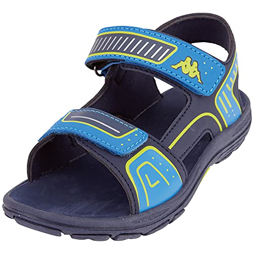 Kappa Unisex Kinder Paxos Sandale, Navy/Lime, 34 EU von Kappa