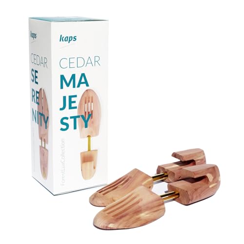 Kaps 100% Handgefertigte Schuhspanner aus zart duftendem Zedernholz, hohe Feuchtigkeitsaufnahme, Holz aus den USA, für Herren - und Damenschuhe sowie Stiefel, Cedar Shoe Trees (41/42 EU) von Kaps