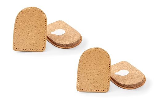 Kaps Ferseneinlage Kork und Leder (2er Pack) | Doppelpack selbstklebende, Stoßdämpfende Einlagen | Lindert Achillessehnenentzündung | Pflanzlich gegerbt | Für Damen von Kaps