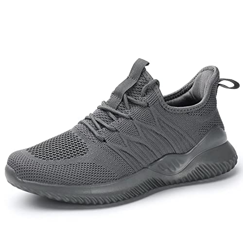 Damen Laufschuhe Athletic Walking Schuhe Leicht Knit Atmungsaktiv Yoga Sneakers Frauen Stilvolle Schuhe, Grau (dunkelgrau), 38 EU von Kapsen