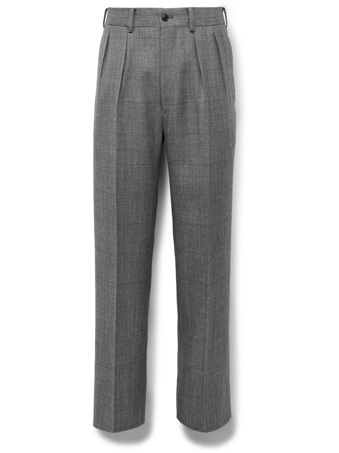 Kaptain Sunshine - Manhattan Straight-Leg Pleated Checked Wool-Gabardine Trousers - Men - Gray - UK/US 36 Kaptain Sunshine - Manhattan Straight-Leg Pleated Checked Wool-Gabardine Trousers - Men - Gray - UK/US 36 von Kaptain Sunshine