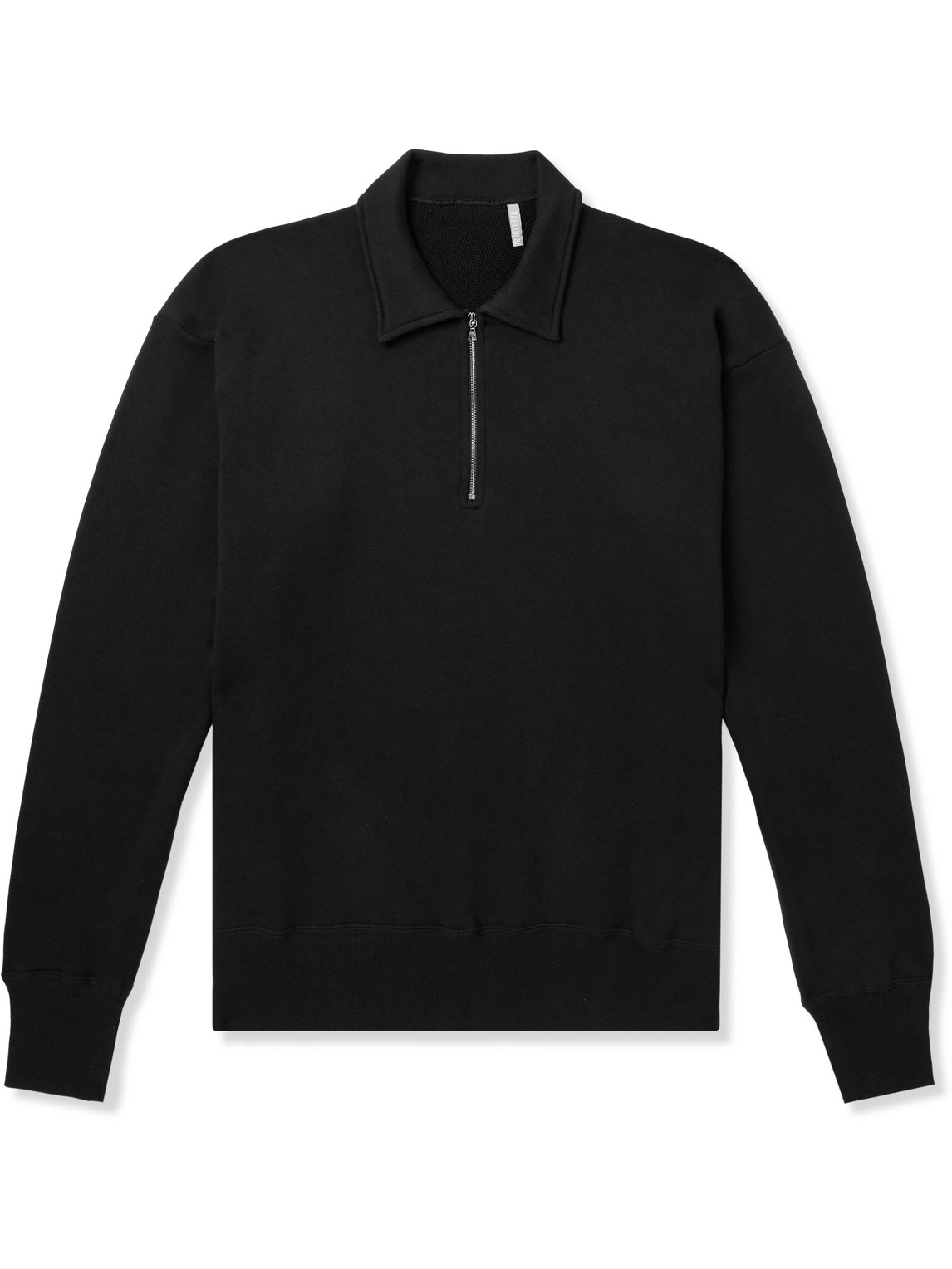 Kaptain Sunshine - Suvin Cotton-Jersey Half-Zip Sweater - Men - Black - 36 von Kaptain Sunshine