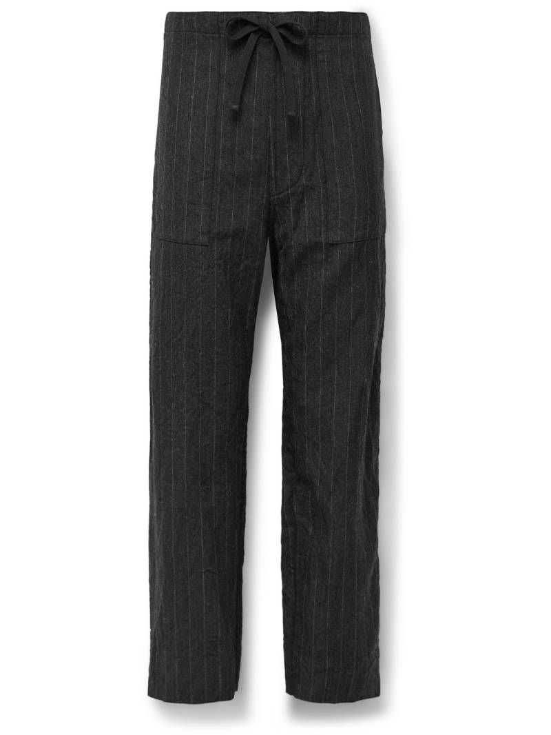 Kaptain Sunshine - Take Easy Baker Straight-Leg Pinstriped Wool-Twill Drawstring Suit Trousers - Men - Gray - UK/US 28 von Kaptain Sunshine