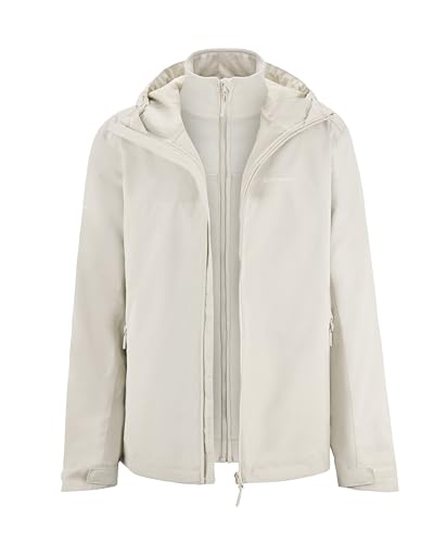Kapten & Son Everyday 3in1 Jacket Sandstone L | Regenjacke Damen & Herren Beige mit herausnehmbarer Fleecejacke | Outdoor Jacke mit 10.000 mm Wassersäule, aktungsaktiv, winddicht von Kapten & Son