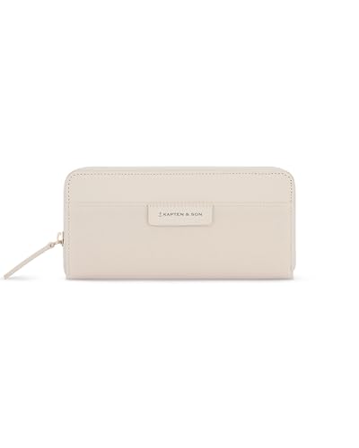 Kapten & Son Geldbörse Damen | Bergen Pro Wallet Large Sandstone | Damen Portemonnaie Groß Beige | Geldbeutel mit 14 Kartenfächern & Kleingeldfach | 10x 20x3 cm von Kapten & Son