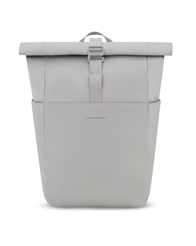 Kapten & Son Rucksack Lund Basic Greige 14-16 L | Rolltop Damen & Herren | Handgepäck Rucksack mit 14'' Laptopfach | Vegan & Wasserabweisend von Kapten & Son