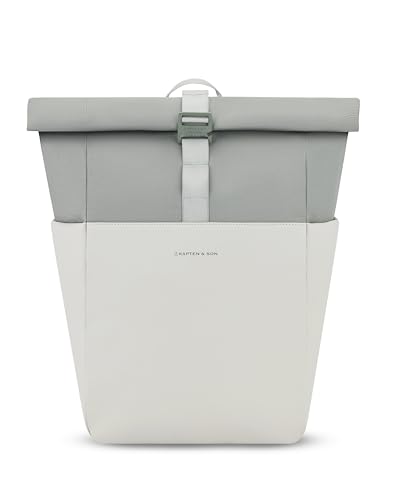 Kapten & Son Rucksack Lund Basic Muted Sage 14-16 L | Rolltop Damen & Herren | Handgepäck Rucksack mit 14'' Laptopfach | Vegan & Wasserabweisend von Kapten & Son