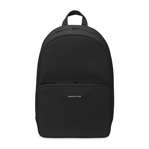 Kapten & Son Rucksack Vardo All Black | Frauen & Männer | Stilvoller 14L Rucksack | Lässiger Allrounder für Alltag, City und Reisen | Vegan & Wasserabweisend | Gepolstertes 14"-Laptopfach von Kapten & Son