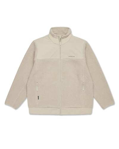Kapten & Son Teddy Fleece Jacket Sandstone L | Fleecejacke Damen & Herren Beige | Weiche Teddyfleecejacke mit gefütterten Taschen, verstellbarem Bund von Kapten & Son