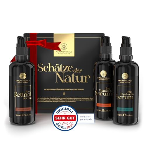 BIO Gesichtspflege Geschenk Set • 3x100 ml • Geschenke für Frauen • 100% BIO & Vegan • Hyaluron + Retinol + Vitamin C Serum • Geschenkset Frauen • Geschenke Frauen • Valentin, Weihnachten, Geburtstag BIO Gesichtspflege Geschenk Set • 3x100 ml • Geschenke für Frauen • 100% BIO & Vegan • Hyaluron + Retinol + Vitamin C Serum • Geschenkset Frauen • Geschenke Frauen • Valentin, Weihnachten, Geburtstag von Kapua Naturals