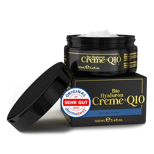 BIO Hyaluron Creme Gesicht + Q10 • 100ml • mit natürlichem UV-Schutz • Gesichtscreme hochdosiert • Anti Aging Creme Frauen u. Männer +Sheabutter +Mandelöl Antifaltencreme Soforteffekt Made in Germany BIO Hyaluron Creme Gesicht + Q10 • 100ml • mit natürlichem UV-Schutz • Gesichtscreme hochdosiert • Anti Aging Creme Frauen u. Männer +Sheabutter +Mandelöl Antifaltencreme Soforteffekt Made in Germany von Kapua Naturals