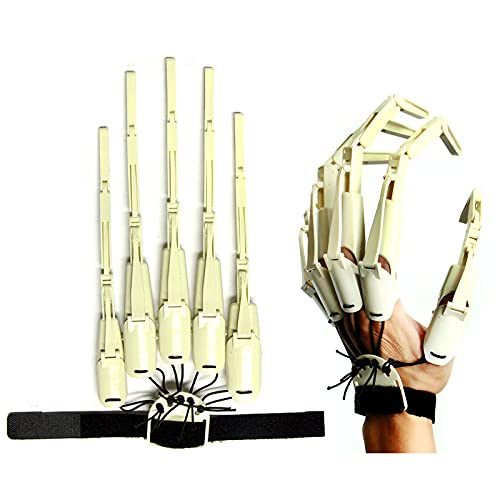 Halloween-Finger, flexible Gelenk-Skelett-Hände, 3D-gedruckte Fingerverlängerungen, passend für alle Fingergrößen, Halloween-Partykleid, Cosplay-Dekoration, 1 Paar Weiß von KarDor