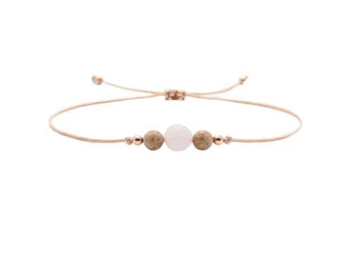 Kara Designs Der Stein der Liebe Rosenquarz Armband mit Jaspis & 925 Sterling Silber Roségold – Edelstein armband als heilstein armband für innere Ruhe Kara Designs Der Stein der Liebe Rosenquarz Armband mit Jaspis & 925 Sterling Silber Roségold – Edelstein armband als heilstein armband für innere Ruhe von Kara Designs