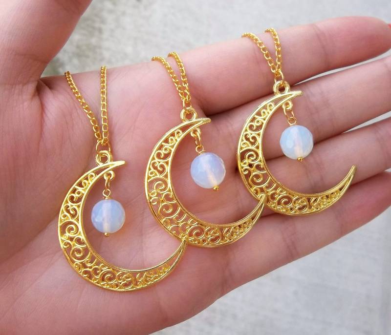 Echte Natürliche Schillernde Opal Opalith Mondstein Edelstein Ball Perlen Filigrane Mond Wicca Spirituelle Heilung Gold Charm Halskette 23 " Echte Natürliche Schillernde Opal Opalith Mondstein Edelstein Ball Perlen Filigrane Mond Wicca Spirituelle Heilung Gold Charm Halskette 23 " von KaraLynnsCreations
