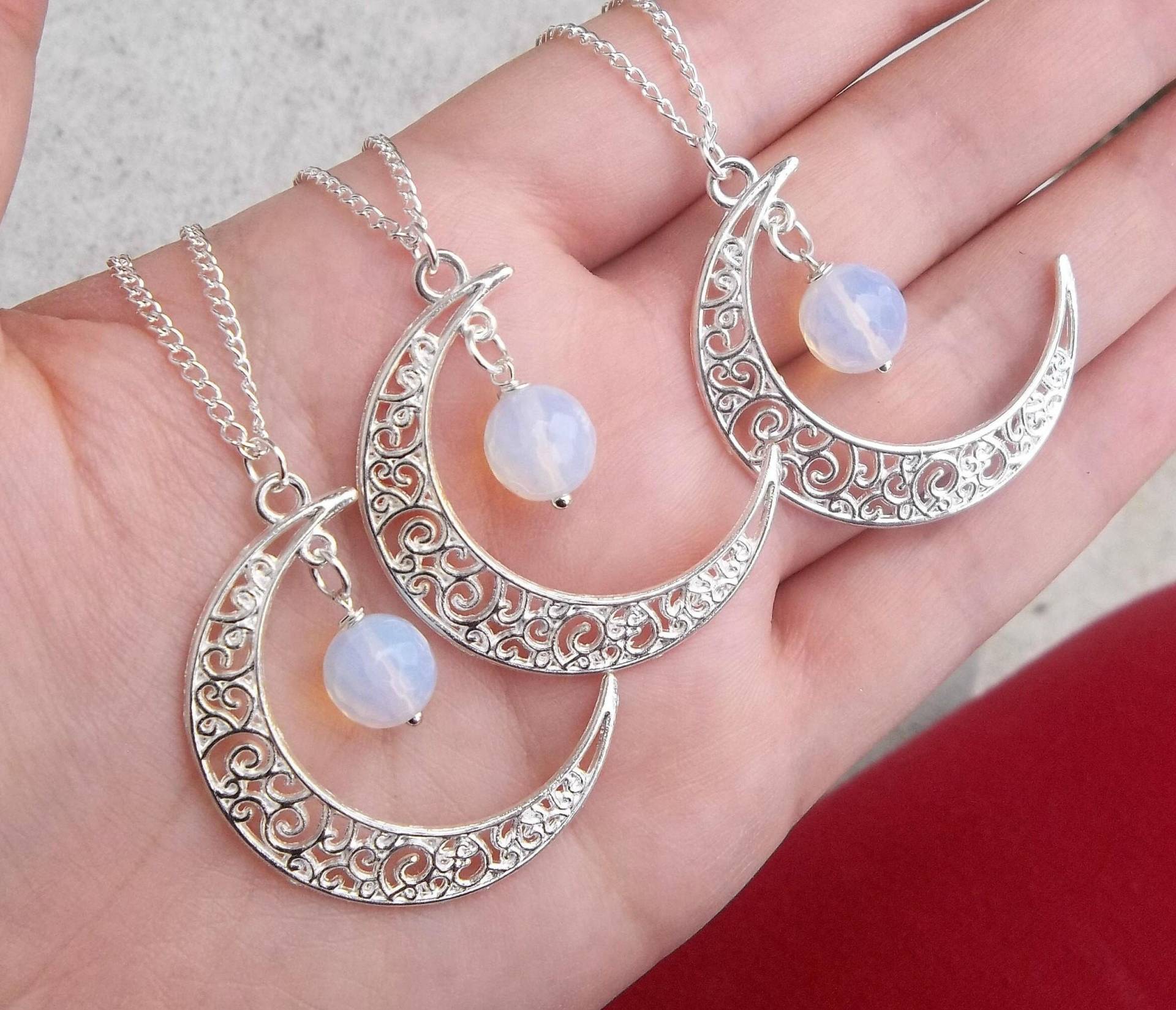 Echter Natürlicher Irisierender Opal Opalit Mondstein Edelstein Kugel Perlen Filigran Mond Wicca Spirituelle Heilung Silber Charm Halskette 22" Echter Natürlicher Irisierender Opal Opalit Mondstein Edelstein Kugel Perlen Filigran Mond Wicca Spirituelle Heilung Silber Charm Halskette 22" von KaraLynnsCreations