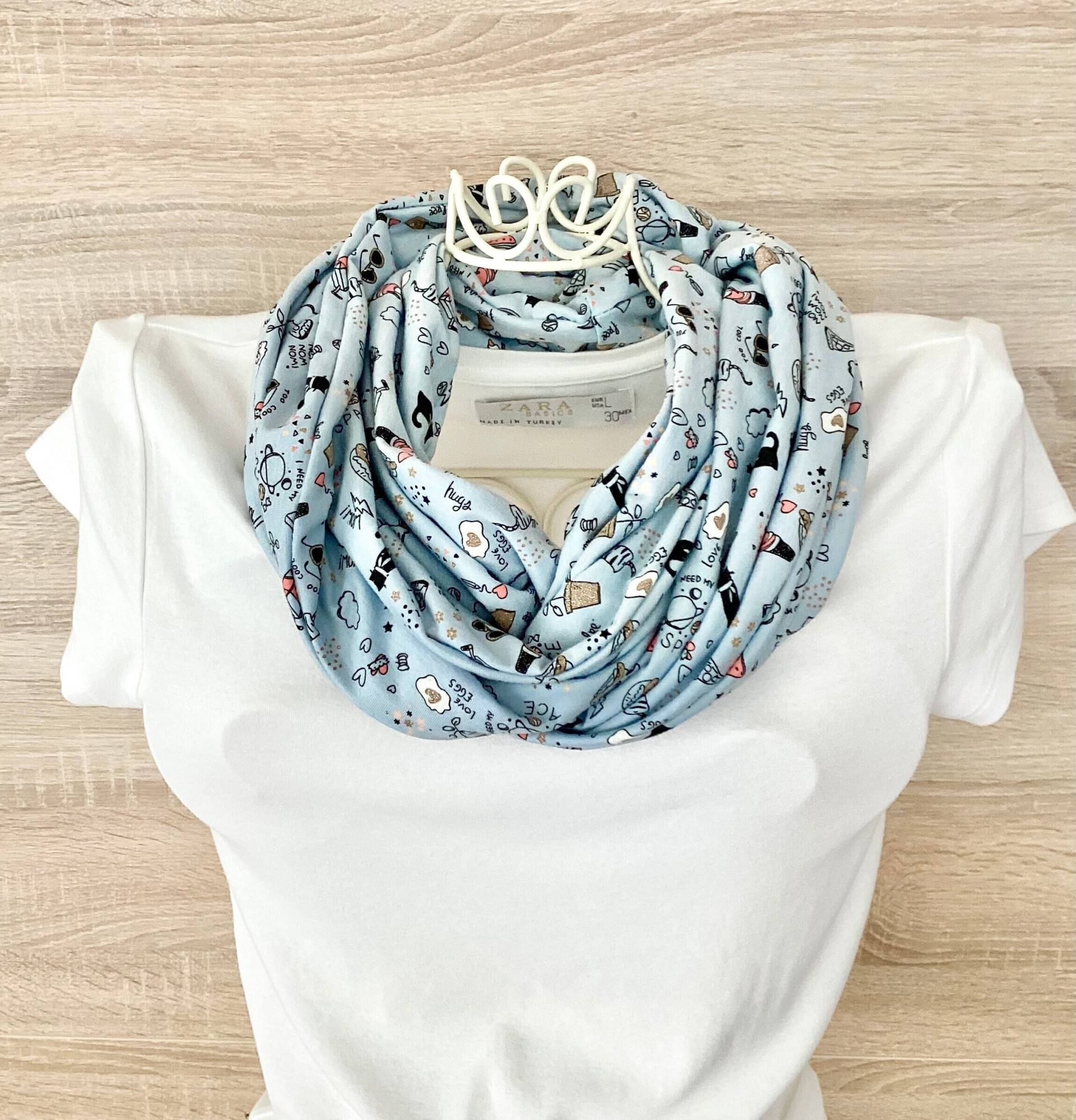 Leichter Loopschal Damen Glitzer Katzen Cats Loop Baumwolljersey Schlauchschal Kuschelschal Kuschelloop Leichter Loopschal Damen Glitzer Katzen Cats Loop Baumwolljersey Schlauchschal Kuschelschal Kuschelloop von KaraModeDesign