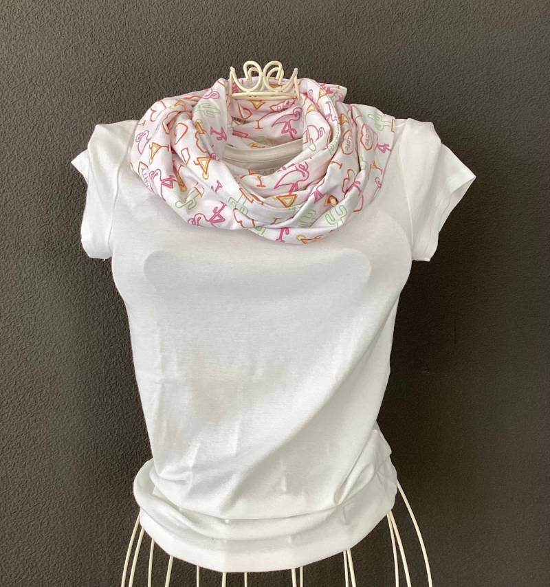 Leichter Loopschal Damen Glitzerparty Loop Baumwolljersey Schlauchschal Kuschelschal Wendeschal Kuschelloop von KaraModeDesign
