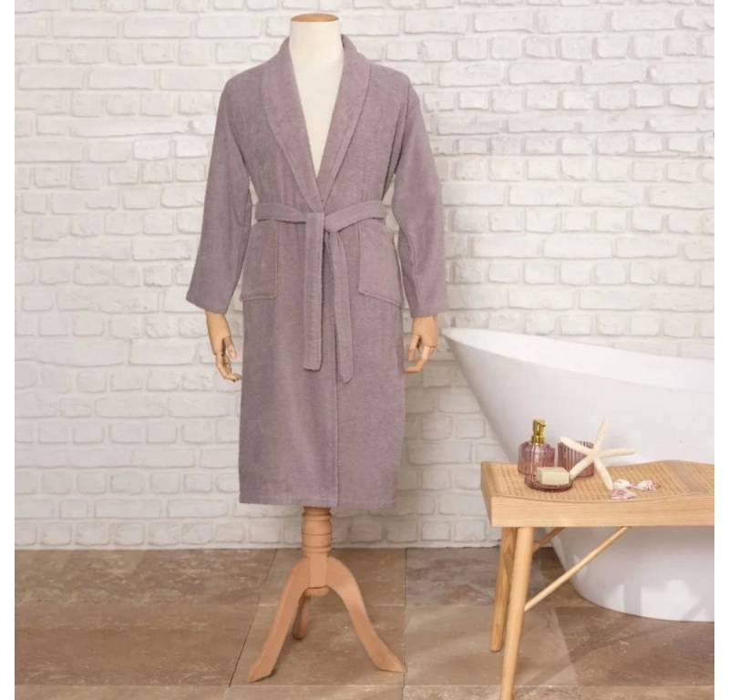 Karaca Bademantel Daily Soft Grau 100% Baumwolle Damen Bademantel S/M von Karaca