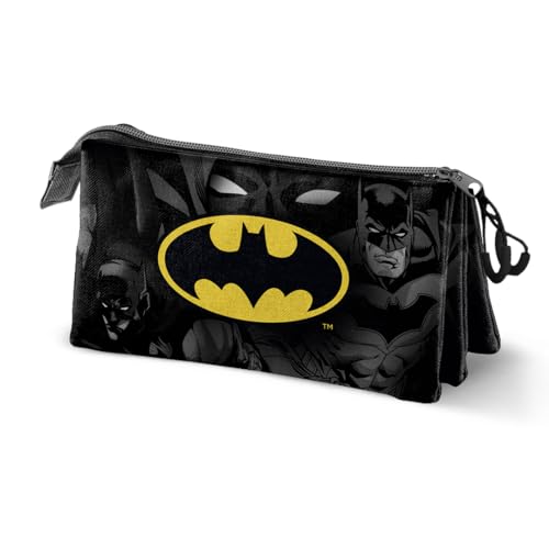 Karactermania Batman Caped-Dreifach Federmäppchen, Schwarz, 23 x 11 cm von KARACTERMANIA