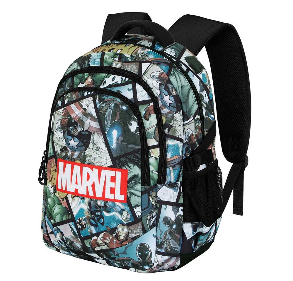 Karactermania Freizeitrucksack Marvel The Avengers großer Rucksack Tagesrucksack Alltagsrucksack, USB-Anschluss für elektronische Geräte von Karactermania
