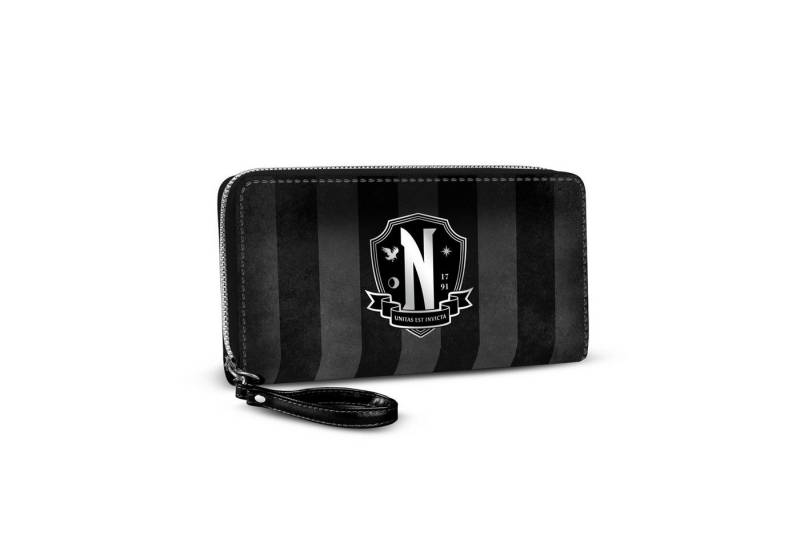 Karactermania Geldbörse Wednesday Portemonnaie Geldbeutel Schwarz Goth, viele Fächer von Karactermania