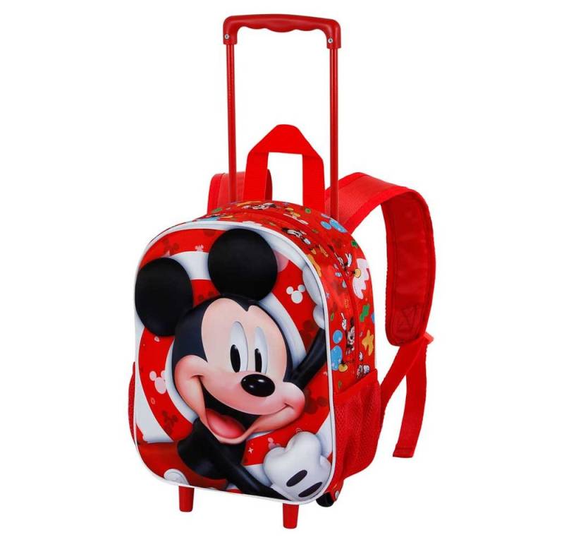 Karactermania Kinderrucksack Disney Micky Maus Trolley Vorschulrucksack Kindergarten Rucksack, praktische Räder, 3D Frontprägung von Karactermania