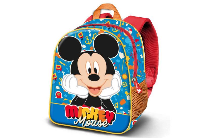 Karactermania Kinderrucksack Disney Micky Maus kleiner Rucksack Kindertasche Kindergartenrucksack, Integriertes Namensschild, 3D Optik von Karactermania