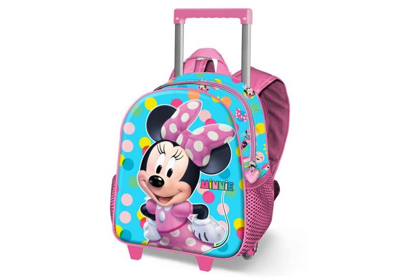 Karactermania Kinderrucksack Disney Minnie Maus Trolley Vorschulrucksack Kindergarten Rucksack, praktische Räder, 3D Frontprägung von Karactermania